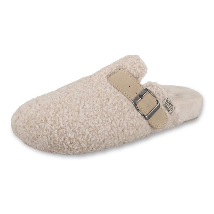 Isotoner® Ladies Borg Clog Slipper Oat Extra Image 2